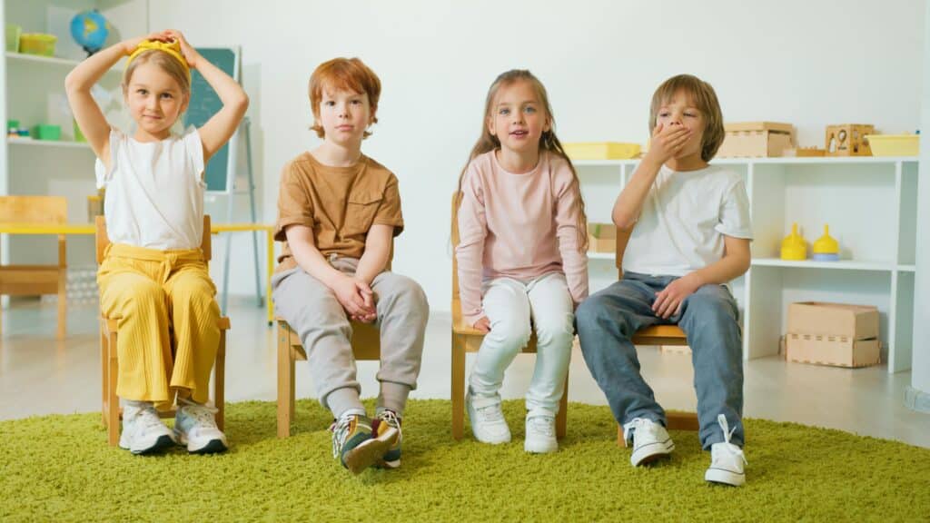 group of young students in a classroom