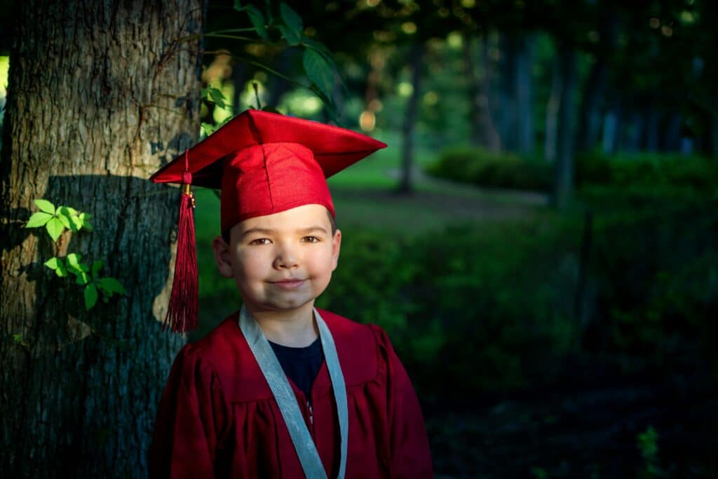 kid graduating from kindergarten
